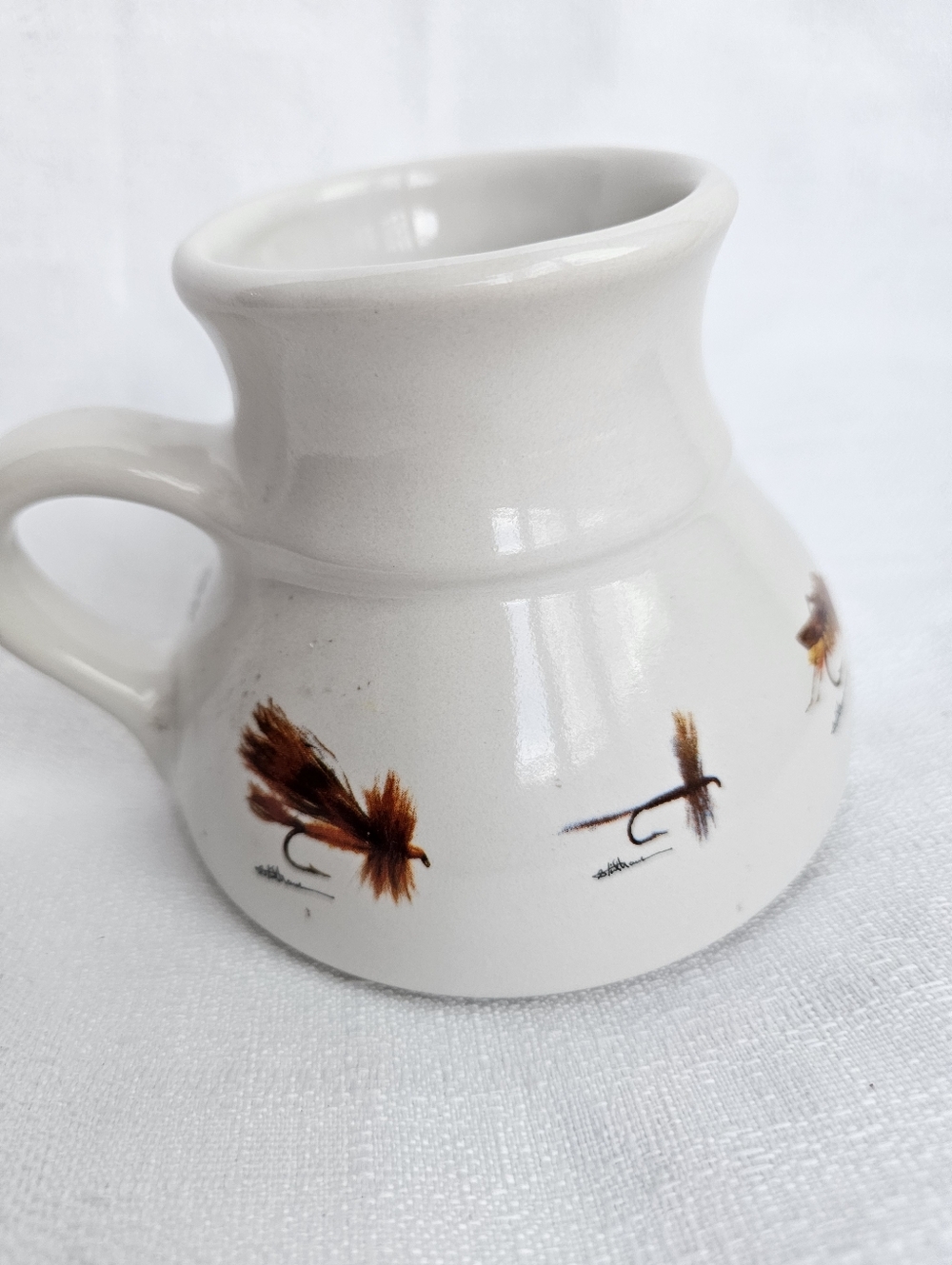 Vintage 1991 Angler's Expressions No Spill Stoneware Mug Fly Fish